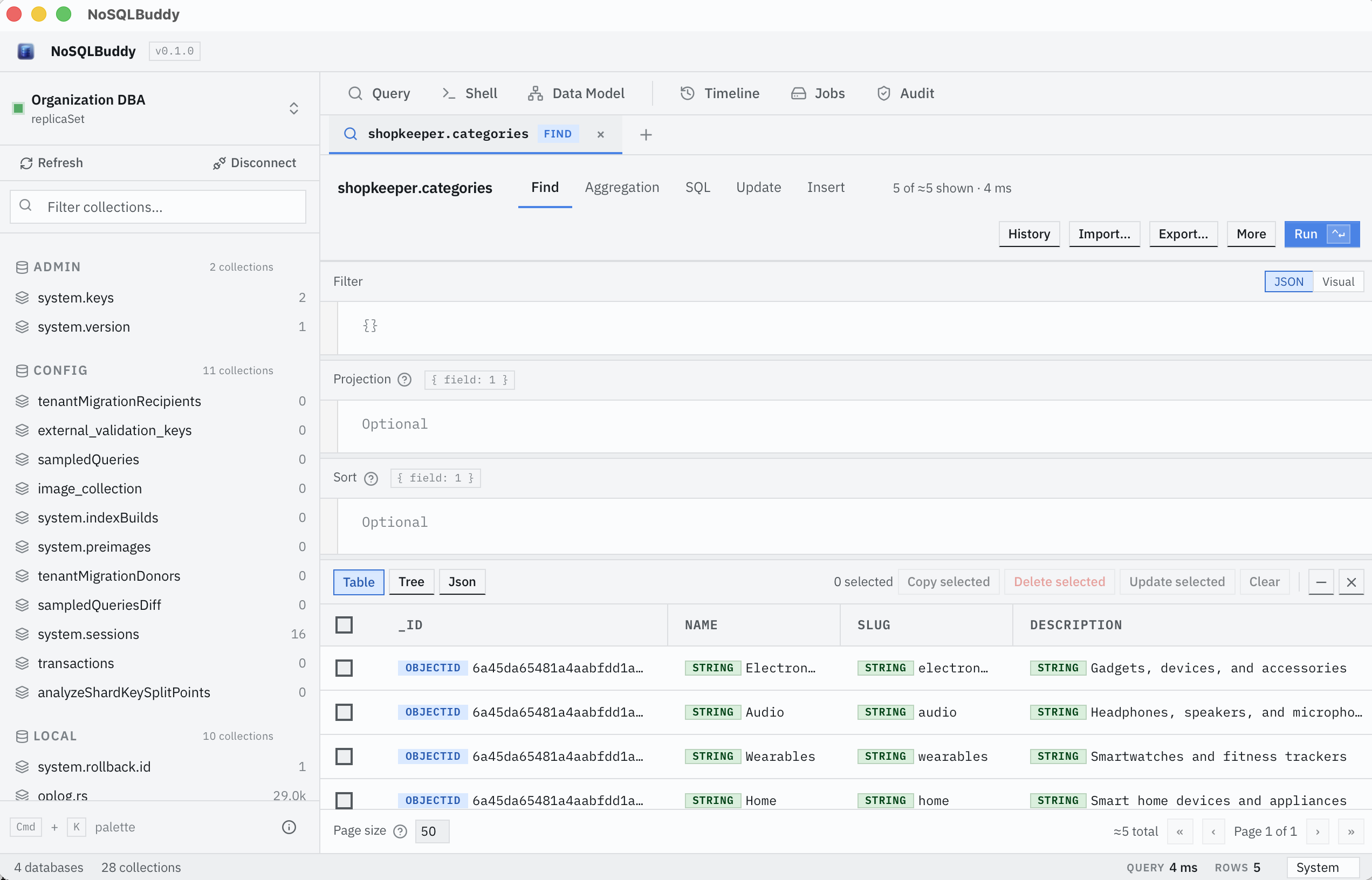 Query panel